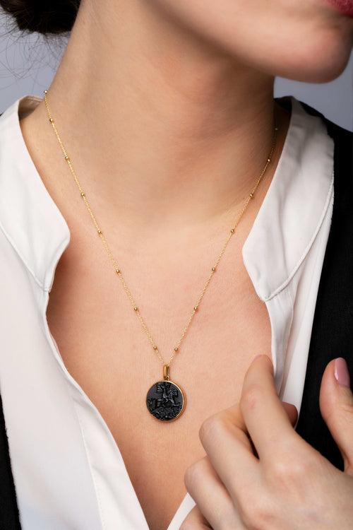 ONYX SAINT GEORGE NECKLACE