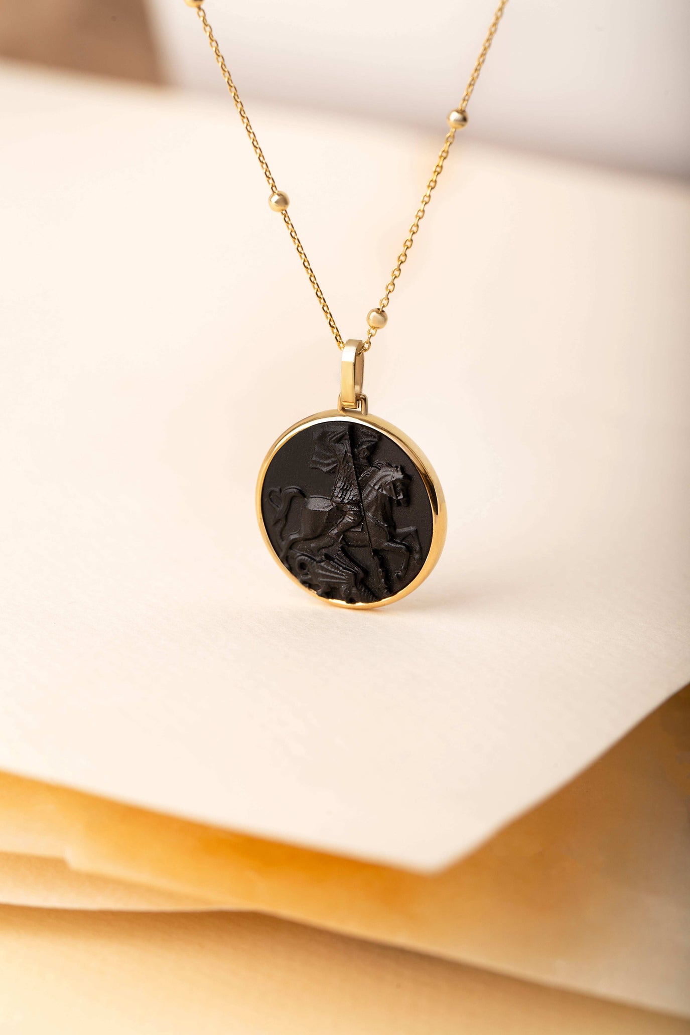 ONYX SAINT GEORGE NECKLACE