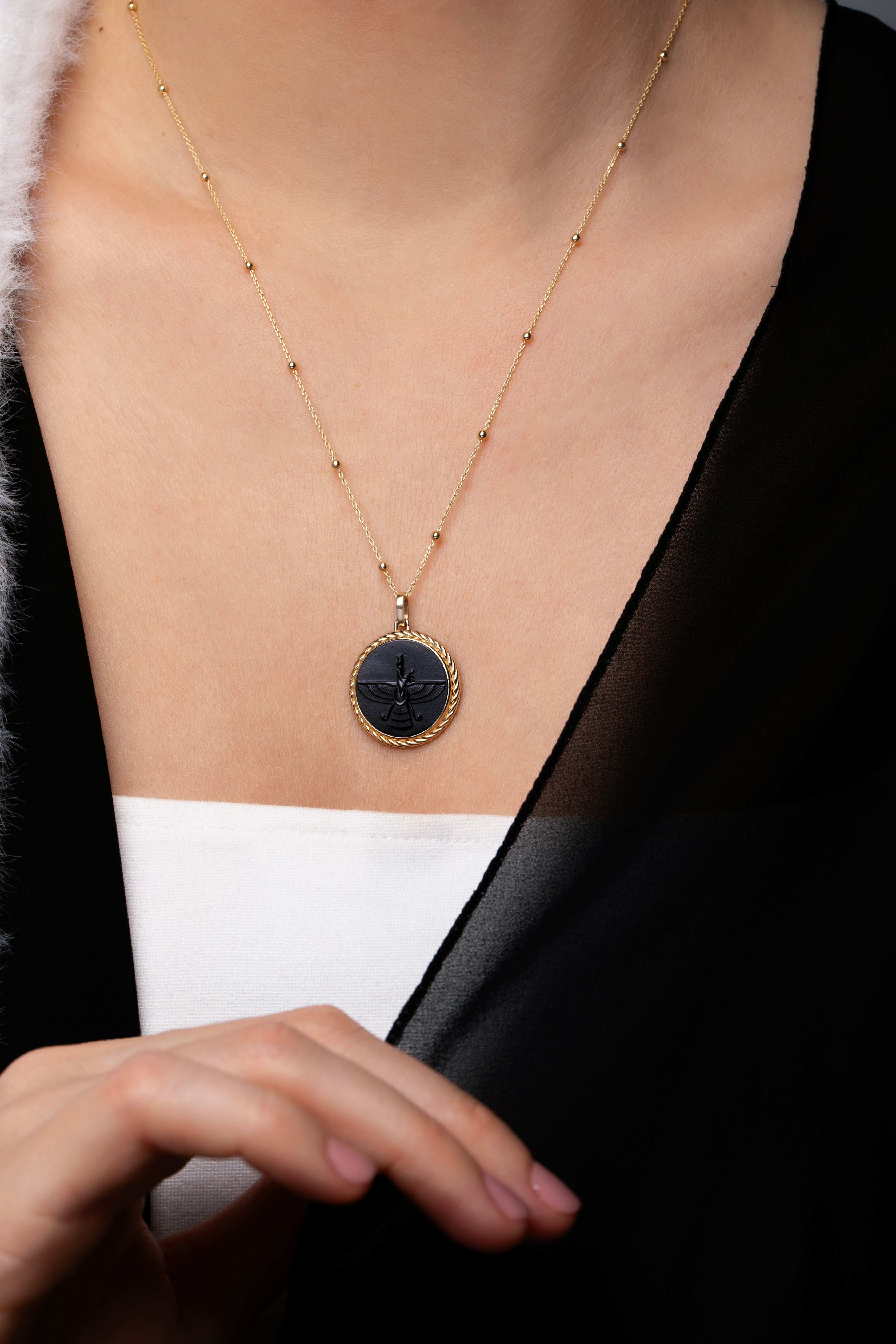 ONYX FARAVAHAR NECKLACE