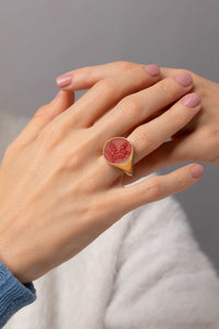 CARNELIAN THISTLE RING