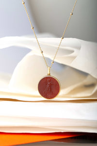 CARNELIAN AMERICAN EAGLE COIN NECKLACE