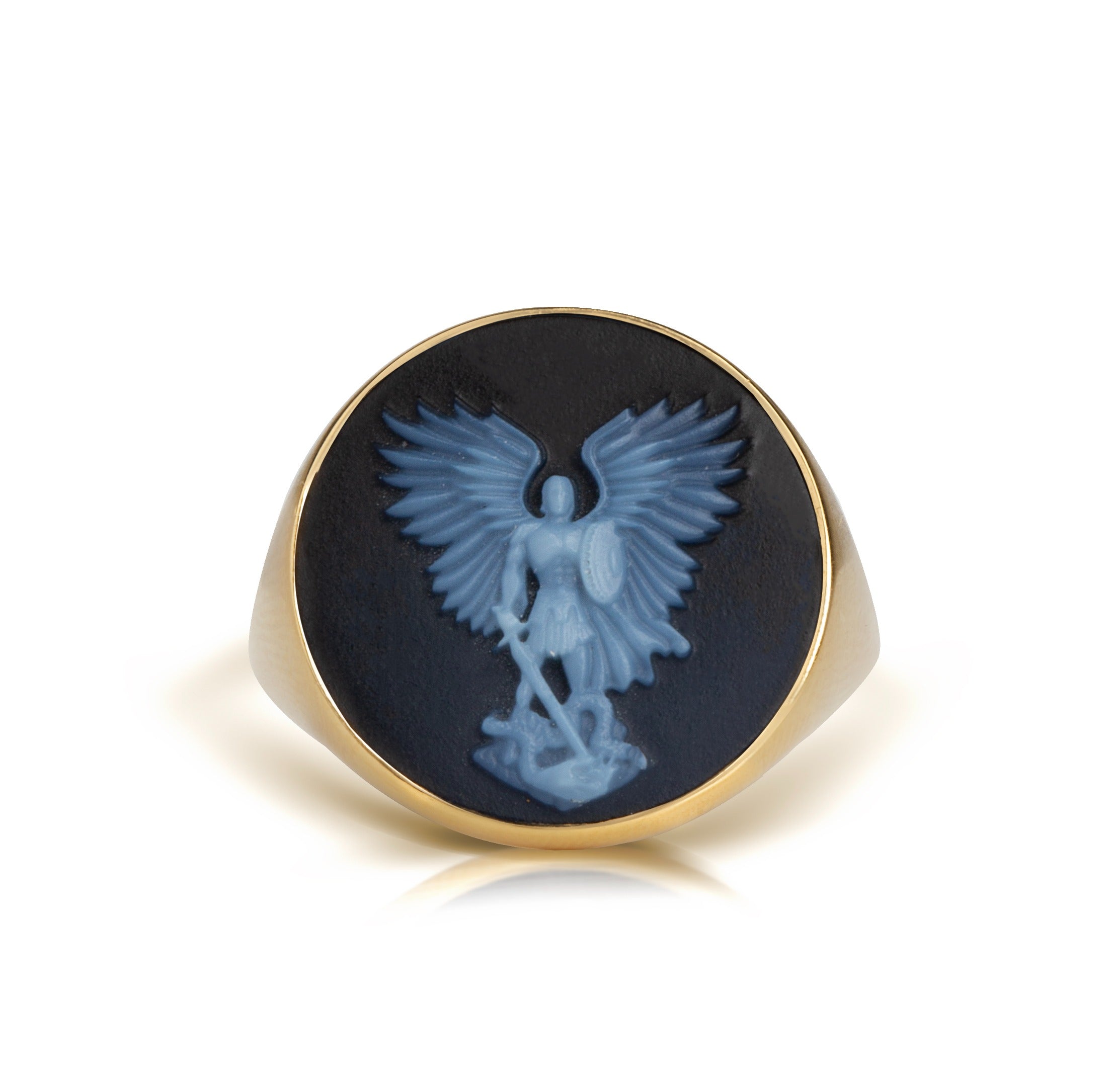 SARDONYX MICHAEL ARCHANGEL RING