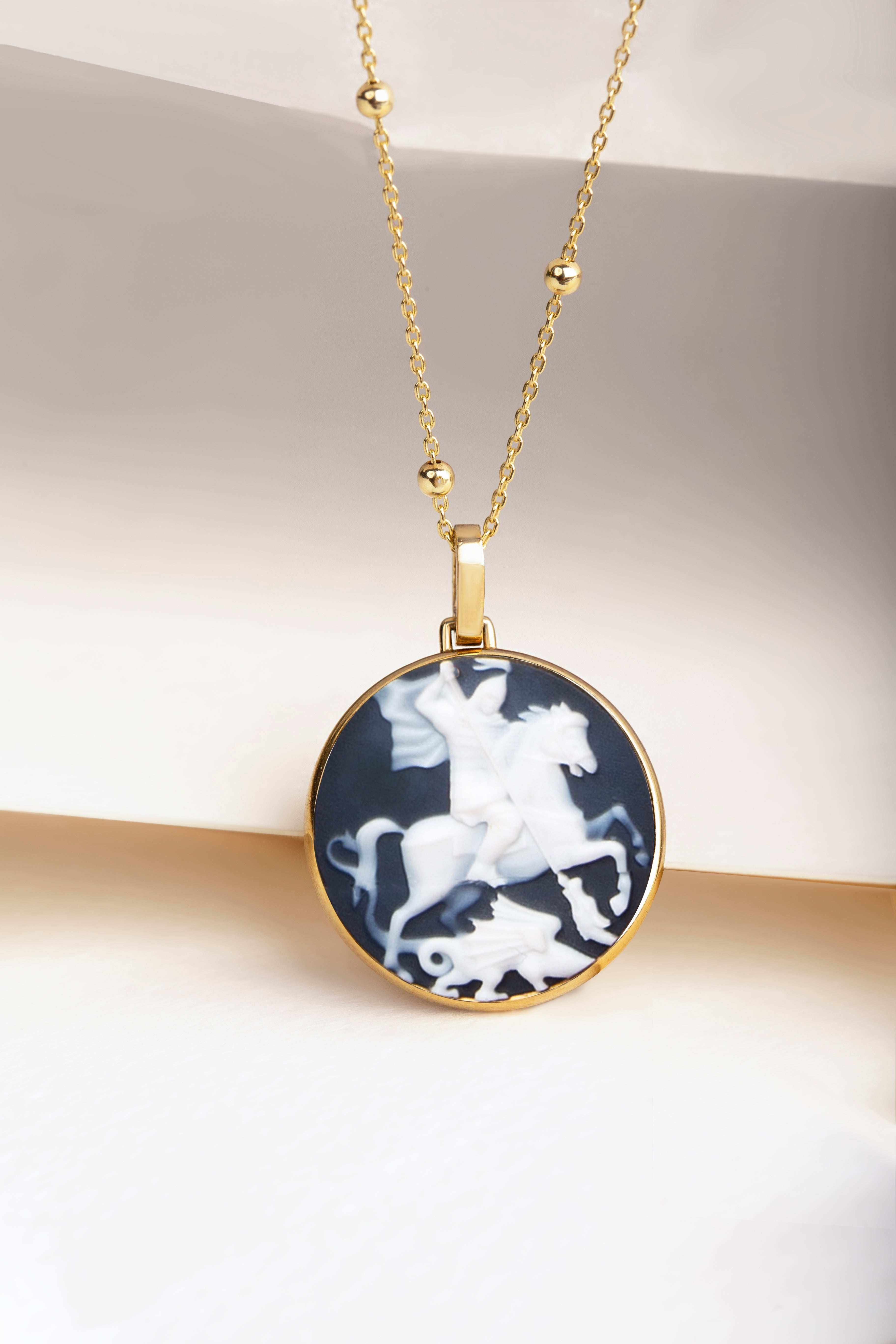 SARDONYX SAINT GEORGE NECKLACE