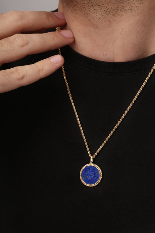 LAPIS LAZULI SACRED HEART NECKLACE