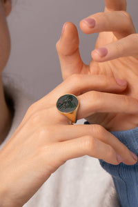 BLOODSTONE MICHAEL ARCHANGEL RING