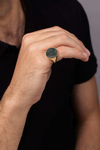 BLOODSTONE MICHAEL ARCHANGEL RING