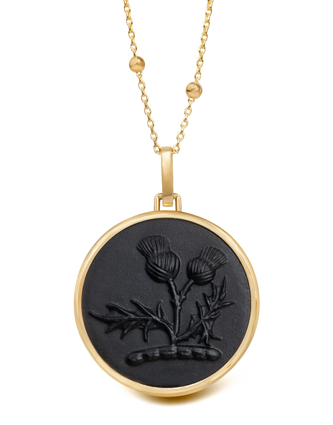 ONYX THISTLE NECKLACE