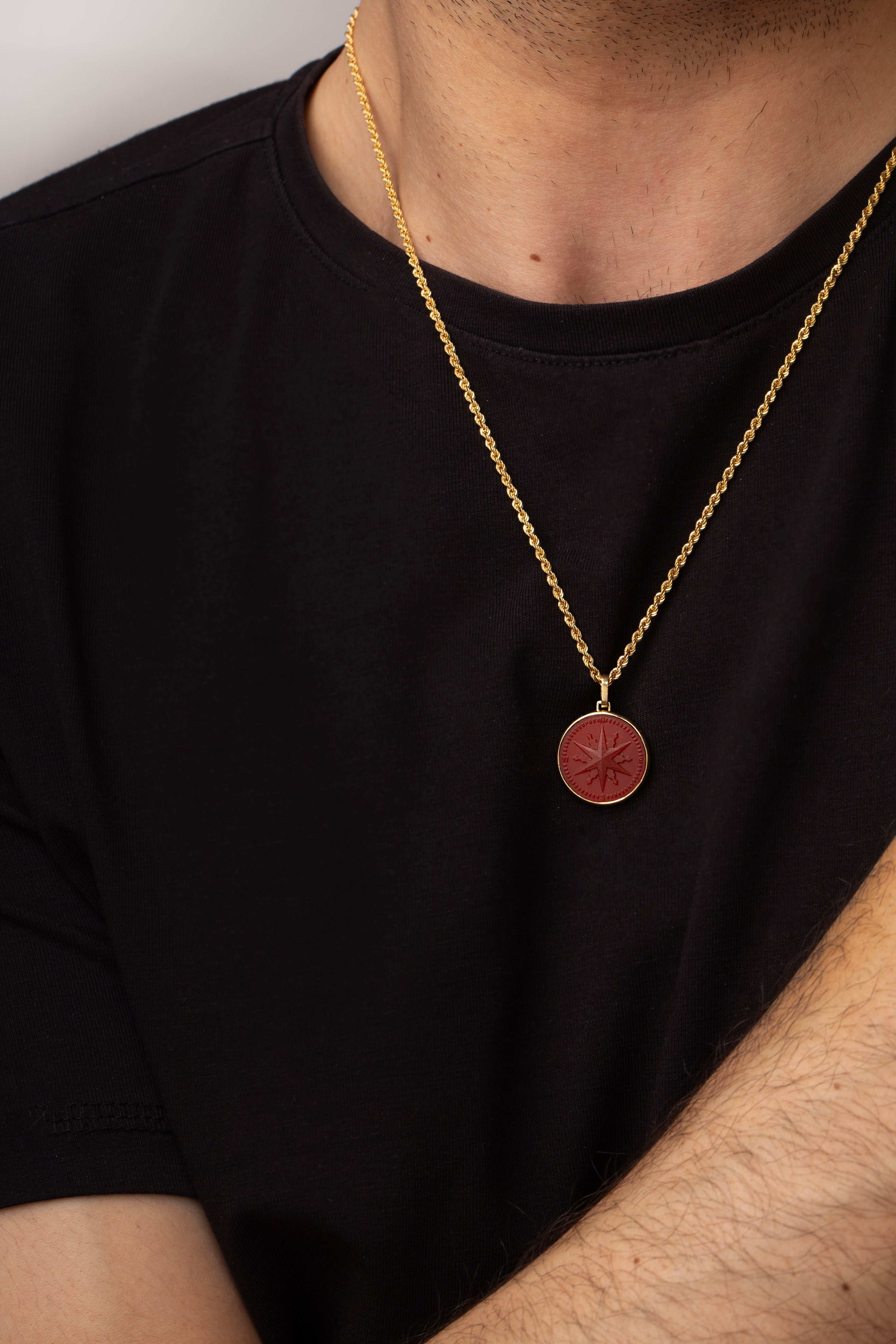 CARNELIAN COMPASS NECKLACE