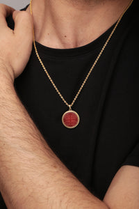 CARNELIAN ICXC NIKA CROSS NECKLACE