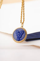 LAPIS LAZULI MICHAEL ARCHANGEL NECKLACE