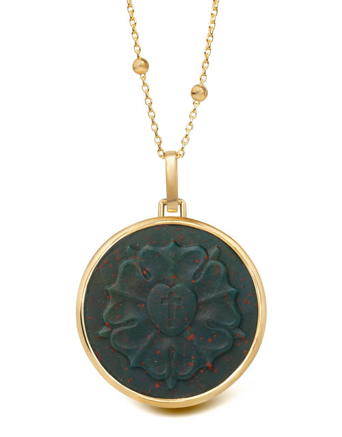 BLOODSTONE LUTHER ROSE NECKLACE