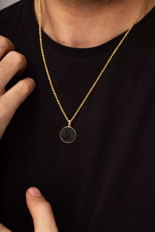 ONYX AMERICAN EAGLE COIN NECKLACE
