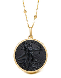 ONYX AMERICAN EAGLE COIN NECKLACE
