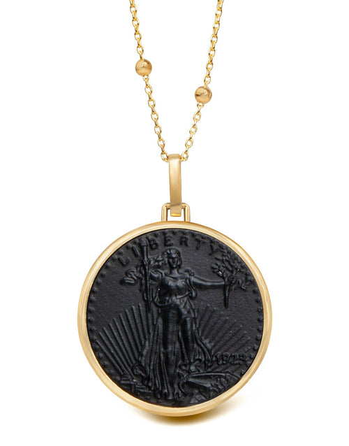 ONYX AMERICAN EAGLE COIN NECKLACE