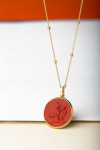 CARNELIAN THISTLE NECKLACE
