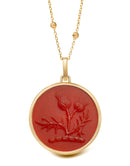 CARNELIAN THISTLE NECKLACE
