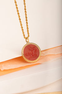 CARNELIAN THISTLE NECKLACE