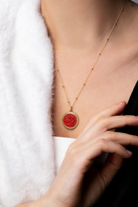 CARNELIAN THISTLE NECKLACE