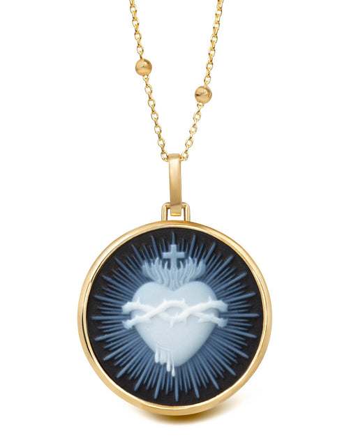 SARDONYX SACRED HEART NECKLACE