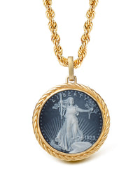 SARDONYX AMERICAN EAGLE COIN NECKLACE