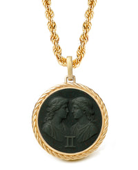 BLOODSTONE GEMINI NECKLACE