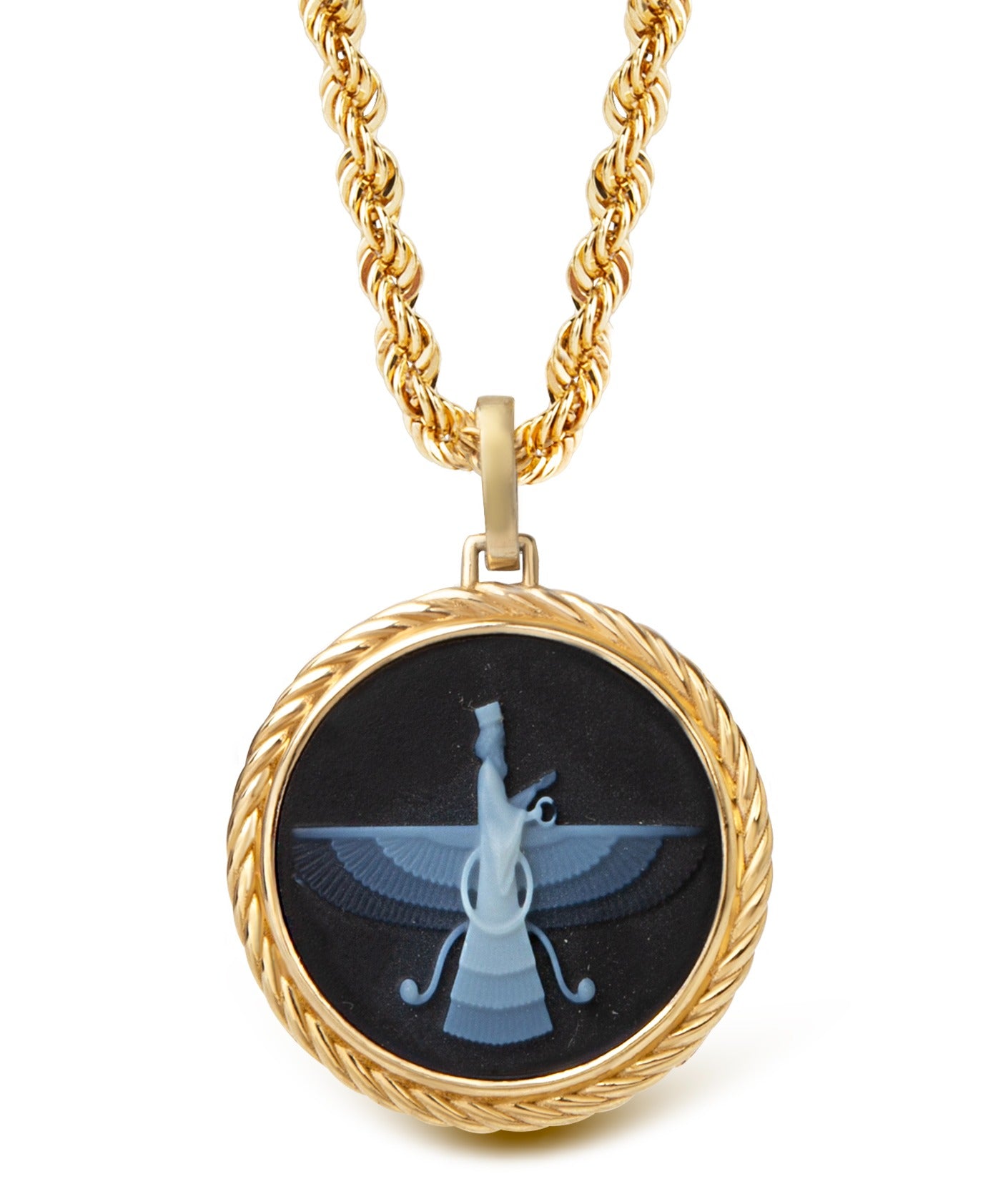 SARDONYX FARAVAHAR NECKLACE
