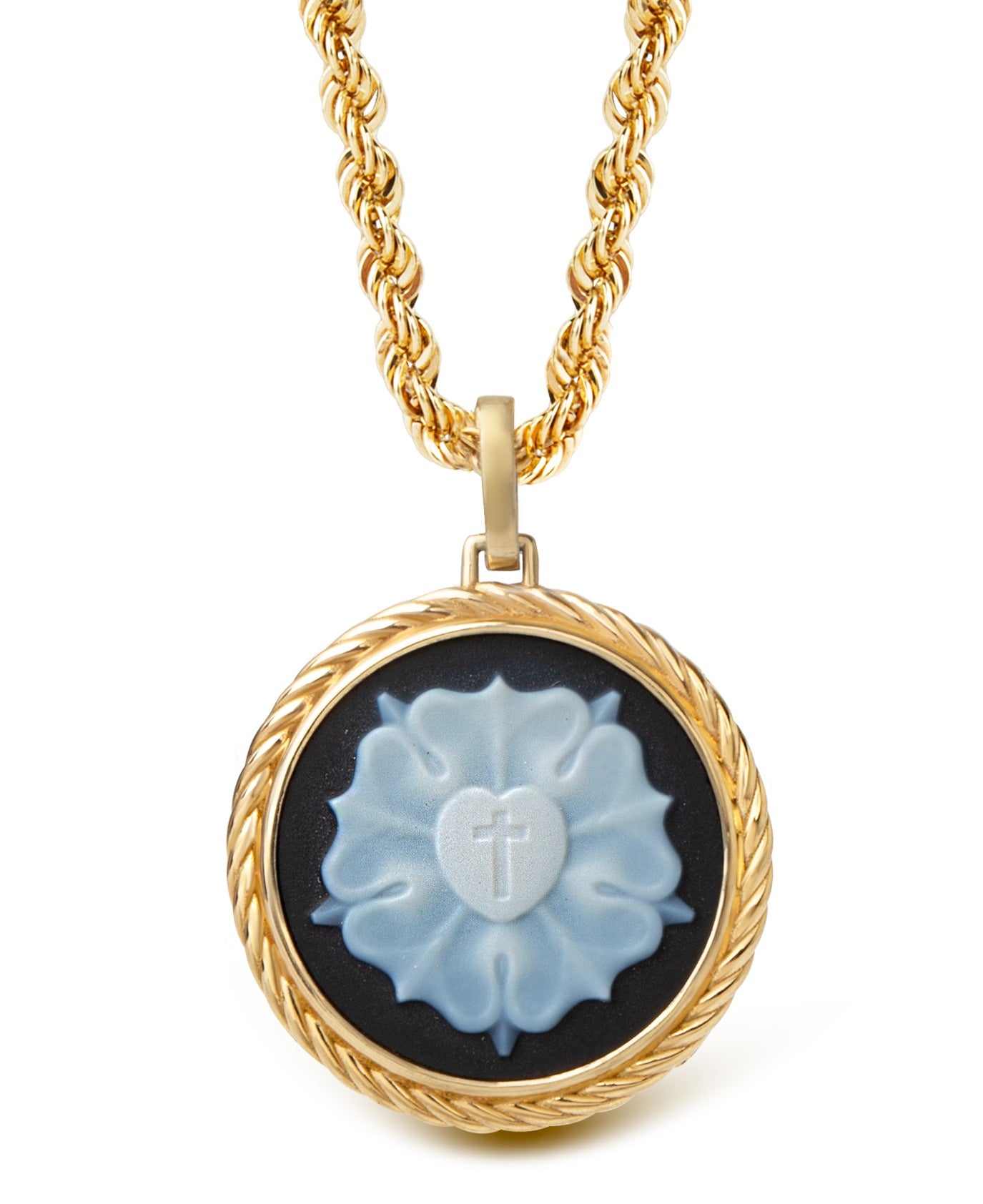 SARDONYX LUTHER ROSE NECKLACE