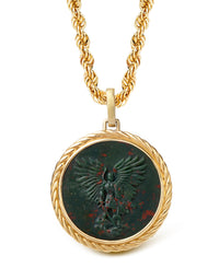BLOODSTONE MICHAEL ARCHANGEL NECKLACE