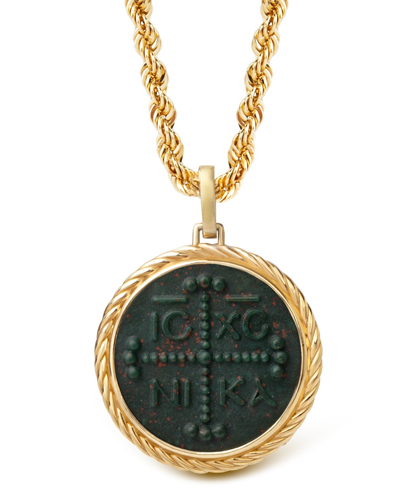 BLOODSTONE ICXC NIKA CROSS NECKLACE