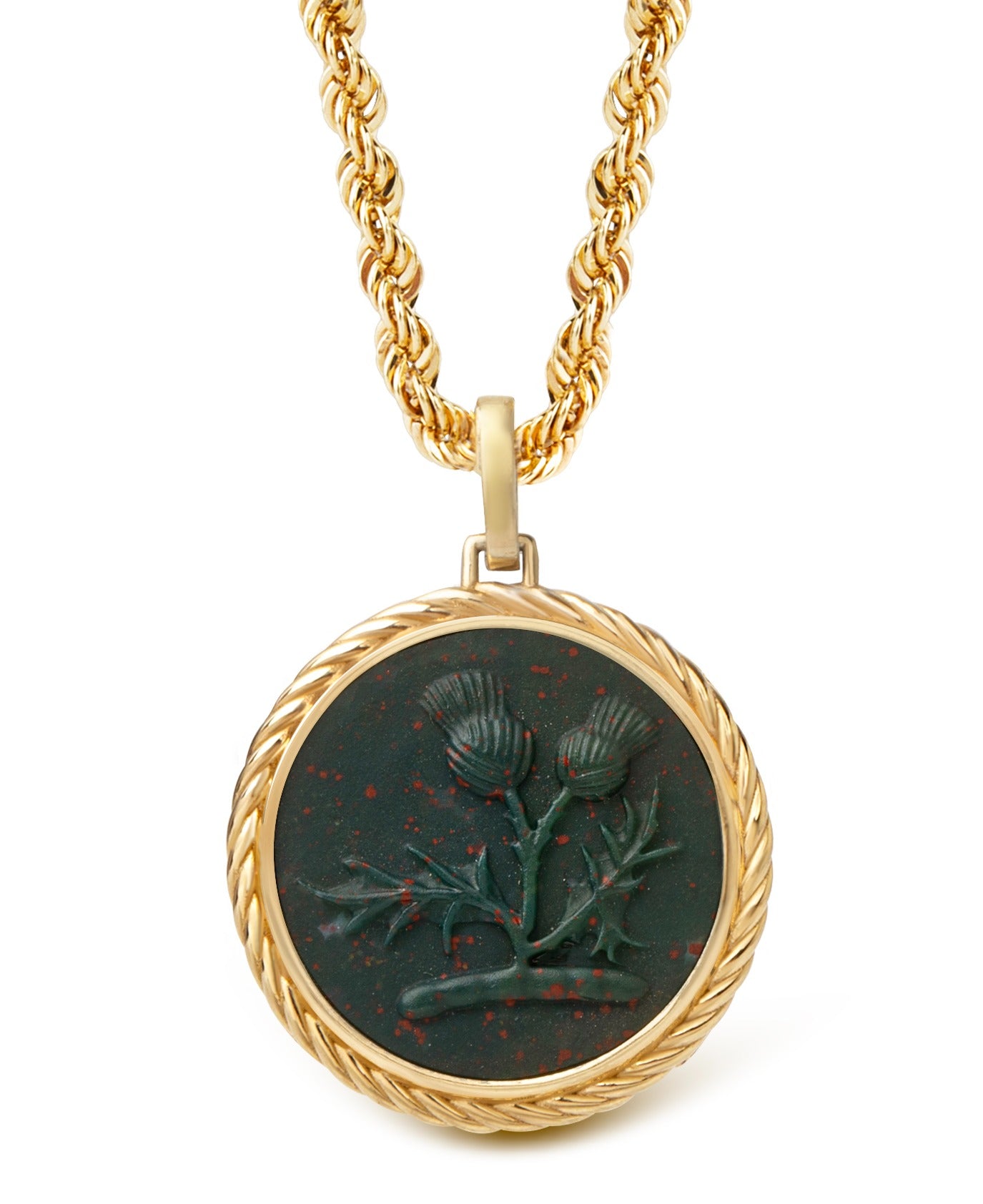 BLOODSTONE THISTLE NECKLACE