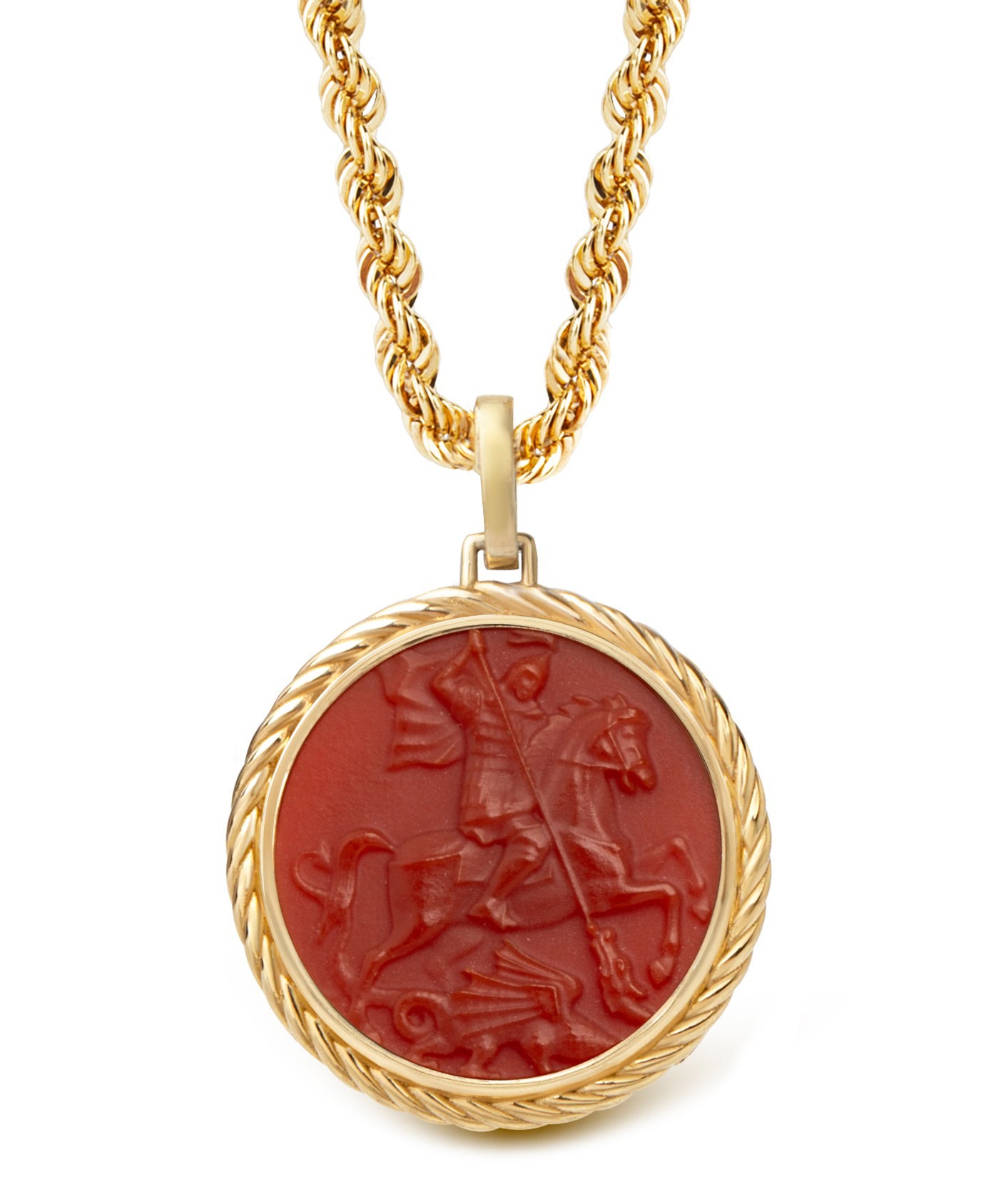 CARNELIAN SAINT GEORGE NECKLACE