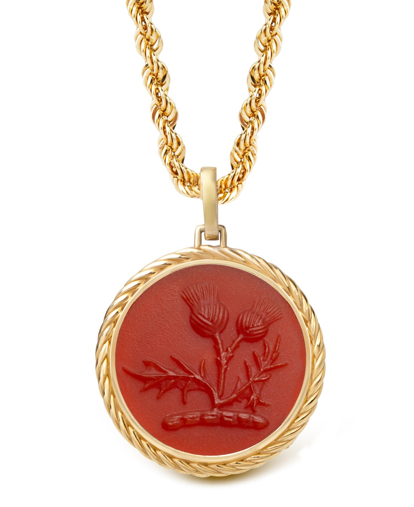 CARNELIAN THISTLE NECKLACE