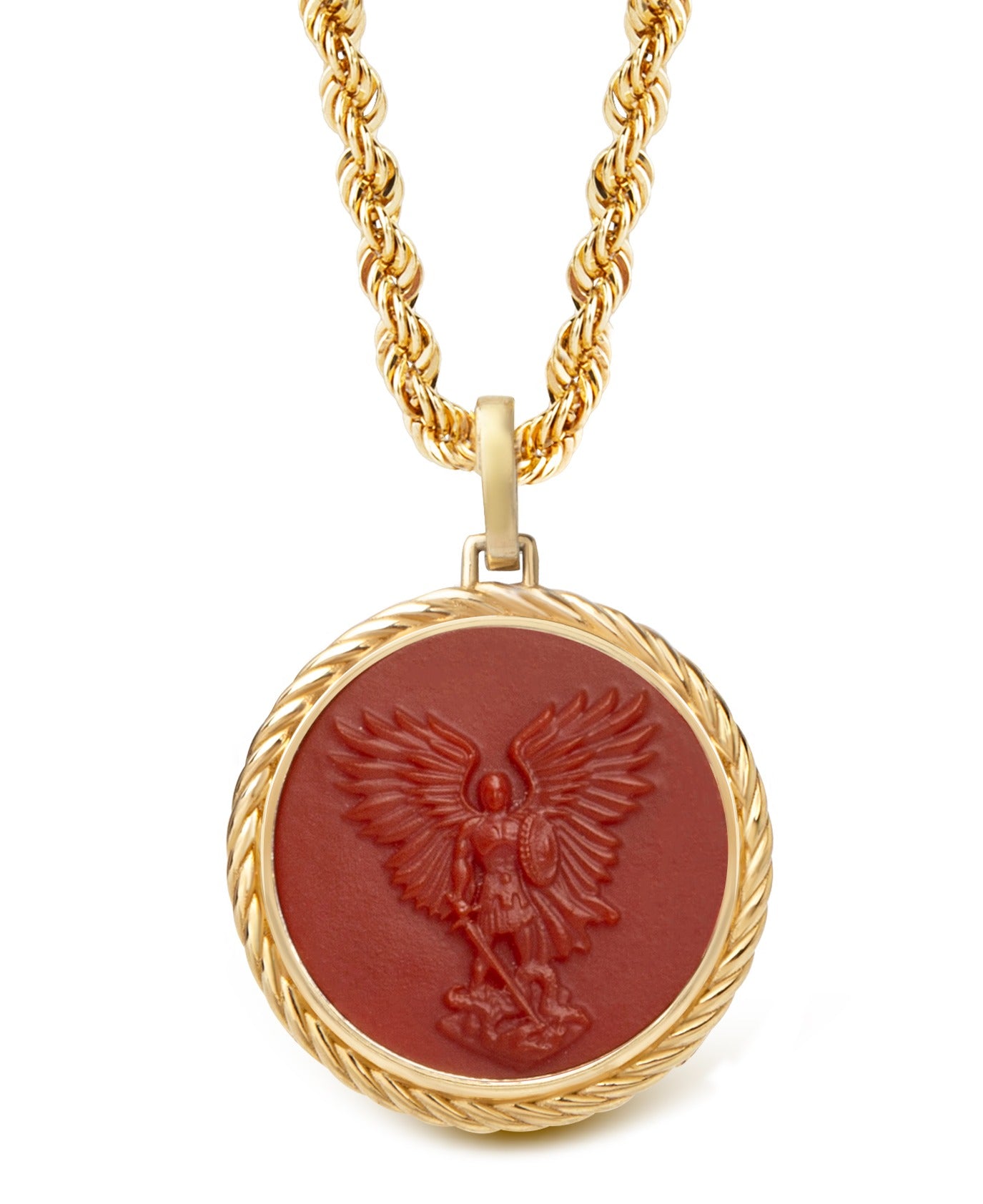 CARNELIAN MICHAEL ARCHANGEL NECKLACE