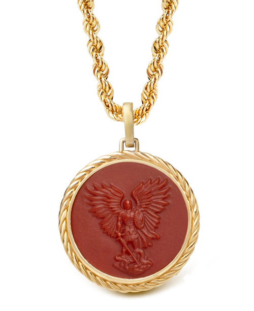 CARNELIAN MICHAEL ARCHANGEL NECKLACE