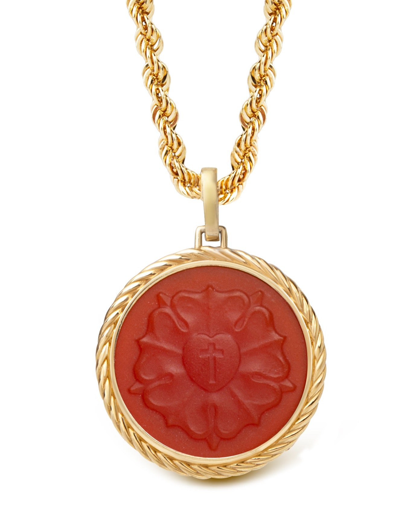 CARNELIAN LUTHER ROSE NECKLACE