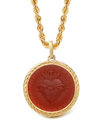 CARNELIAN SACRED HEART NECKLACE