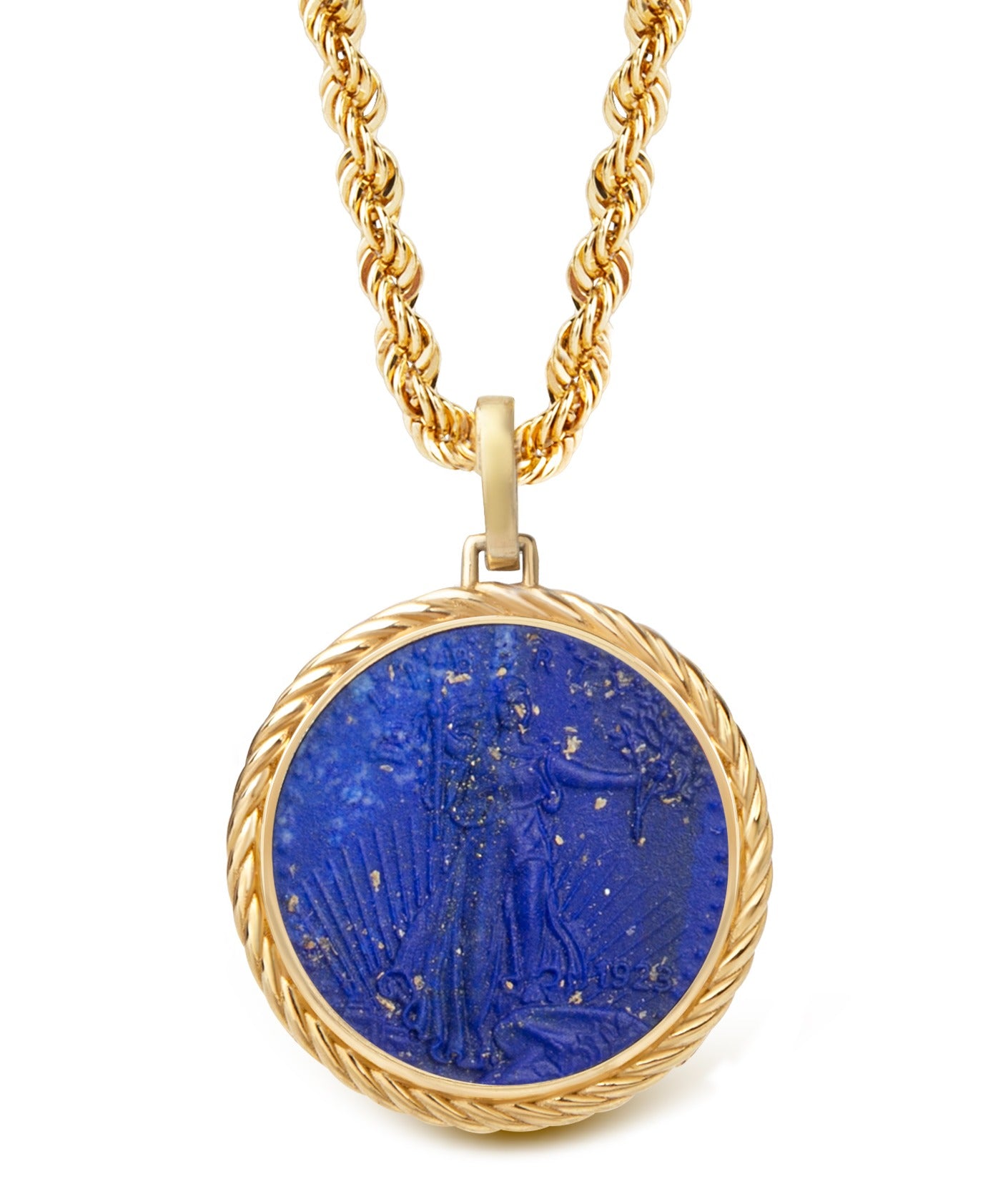 LAPIS LAZULI AMERICAN EAGLE COIN NECKLACE