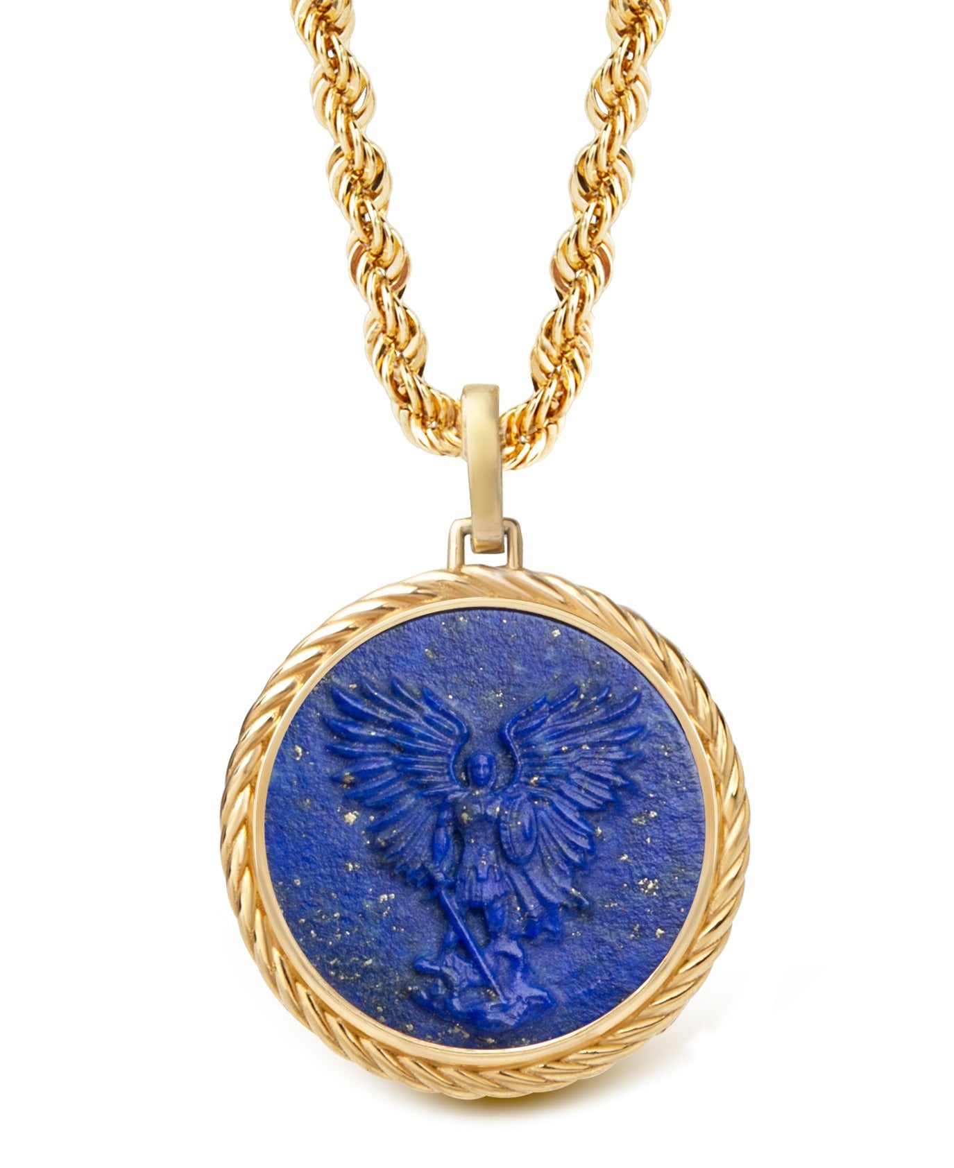 LAPIS LAZULI MICHAEL ARCHANGEL NECKLACE