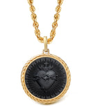 ONYX SACRED HEART NECKLACE