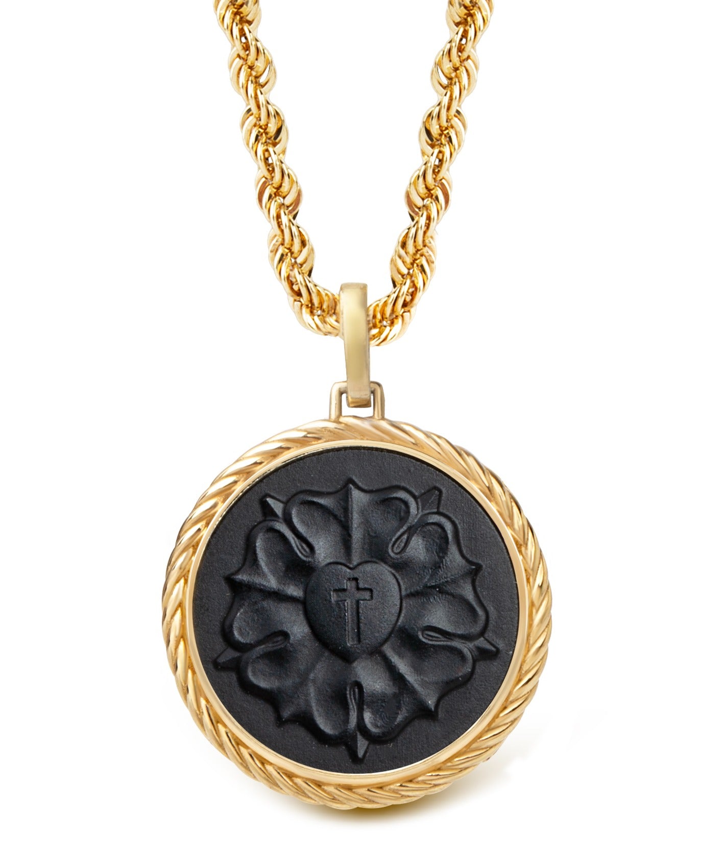 ONYX LUTHER ROSE NECKLACE