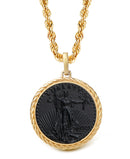 ONYX AMERICAN EAGLE COIN NECKLACE