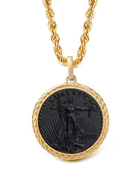 ONYX AMERICAN EAGLE COIN NECKLACE