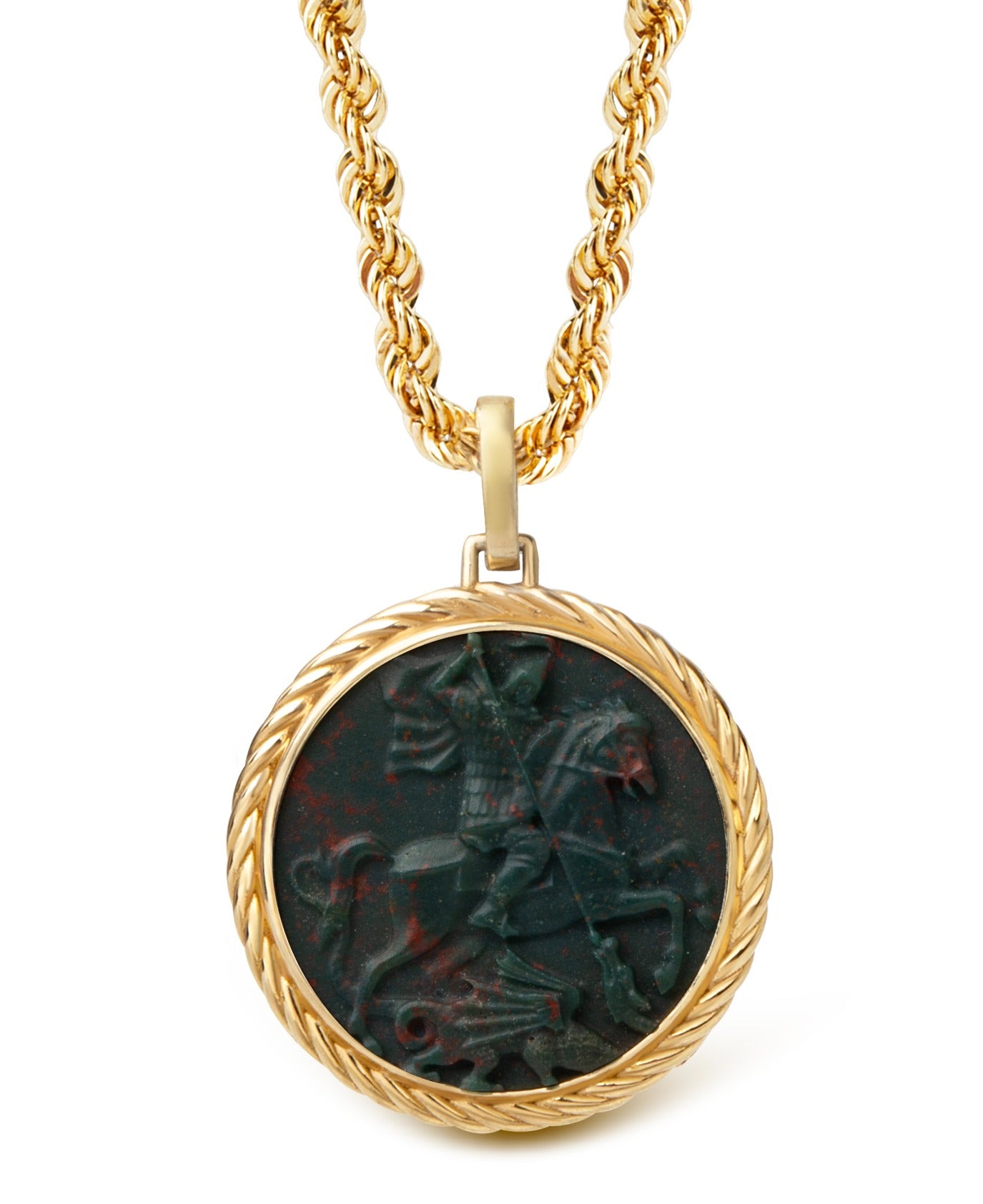 BLOODSTONE SAINT GEORGE NECKLACE