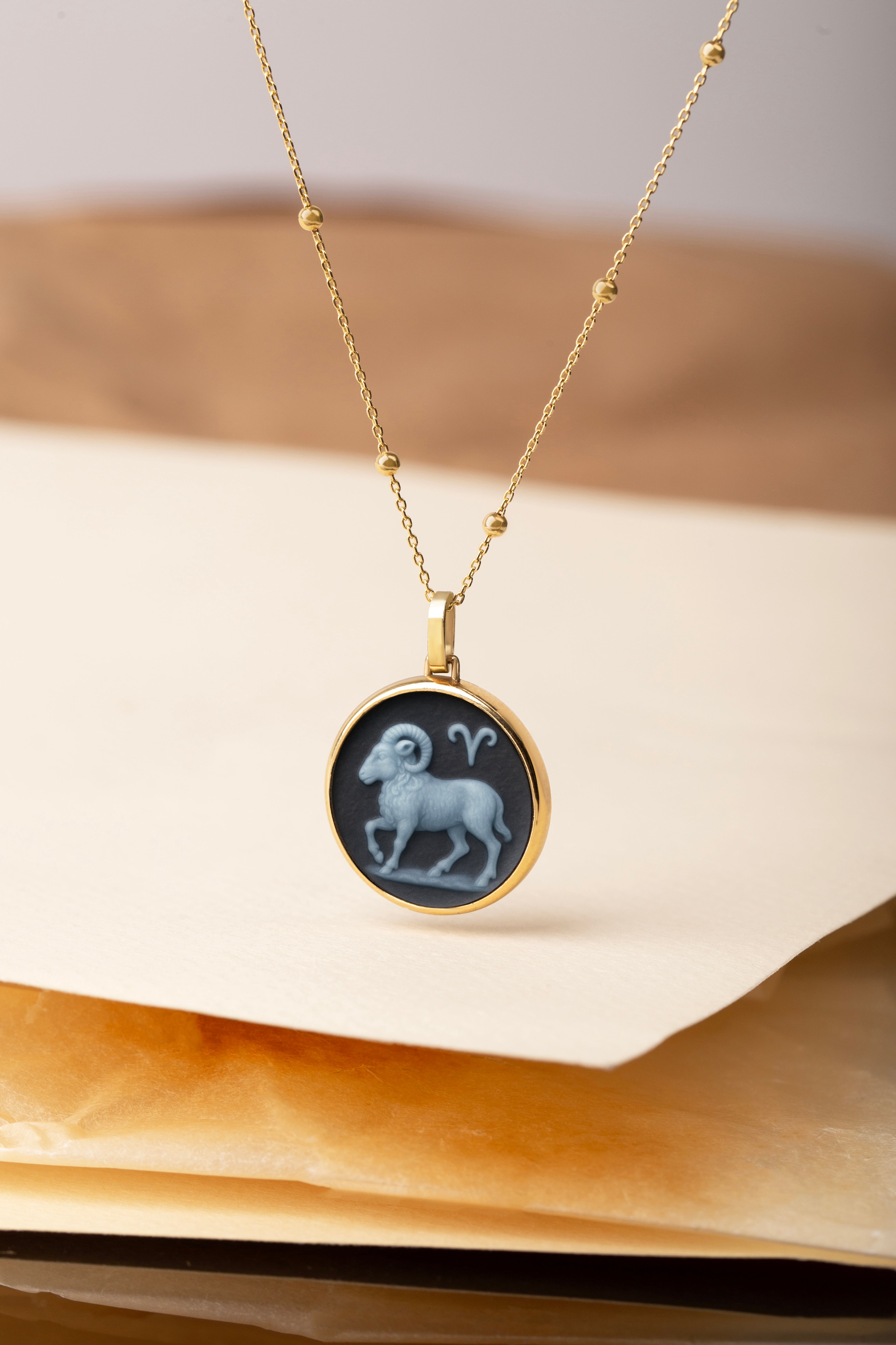 SARDONYX ARIES NECKLACE