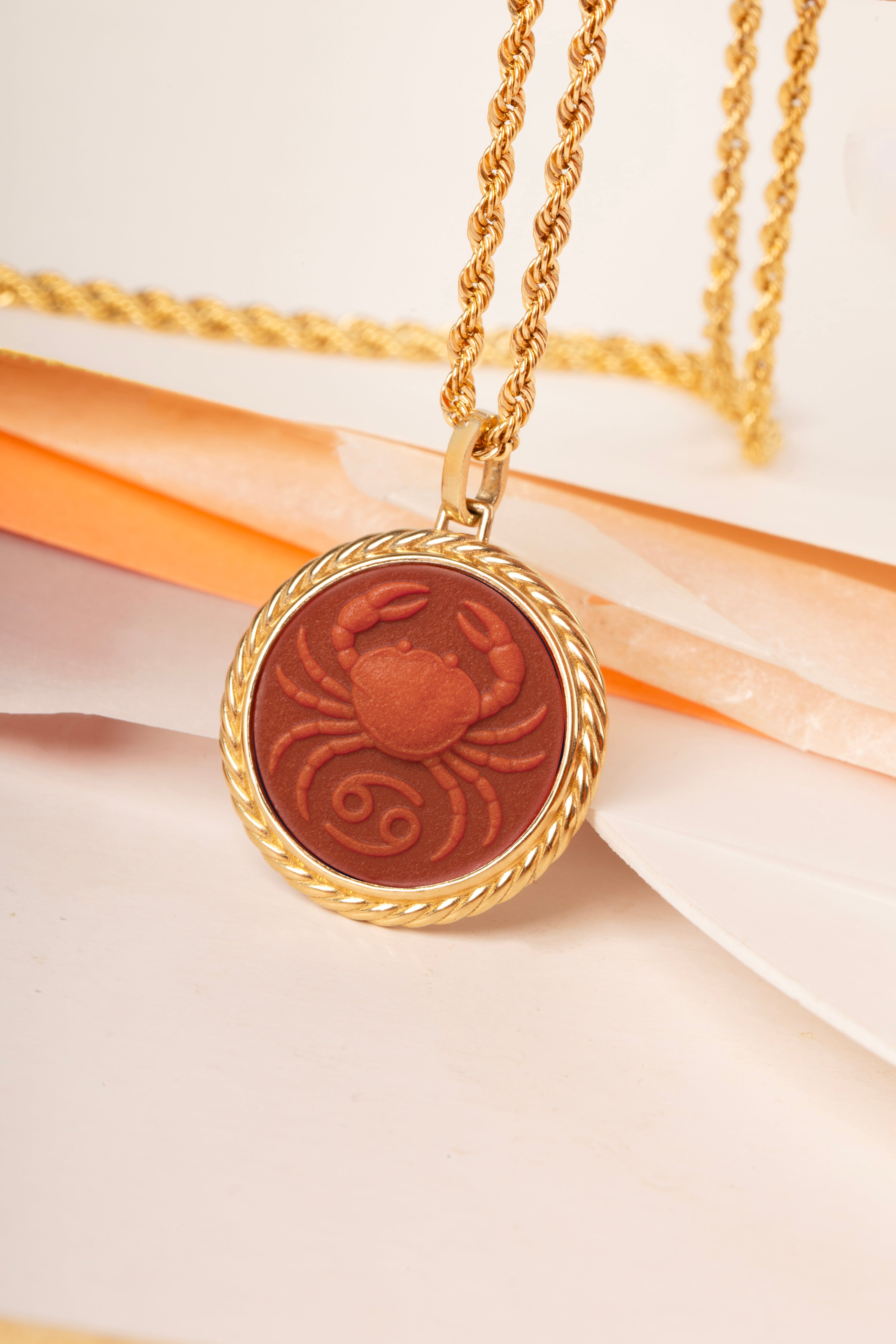 CARNELIAN CANCER NECKLACE