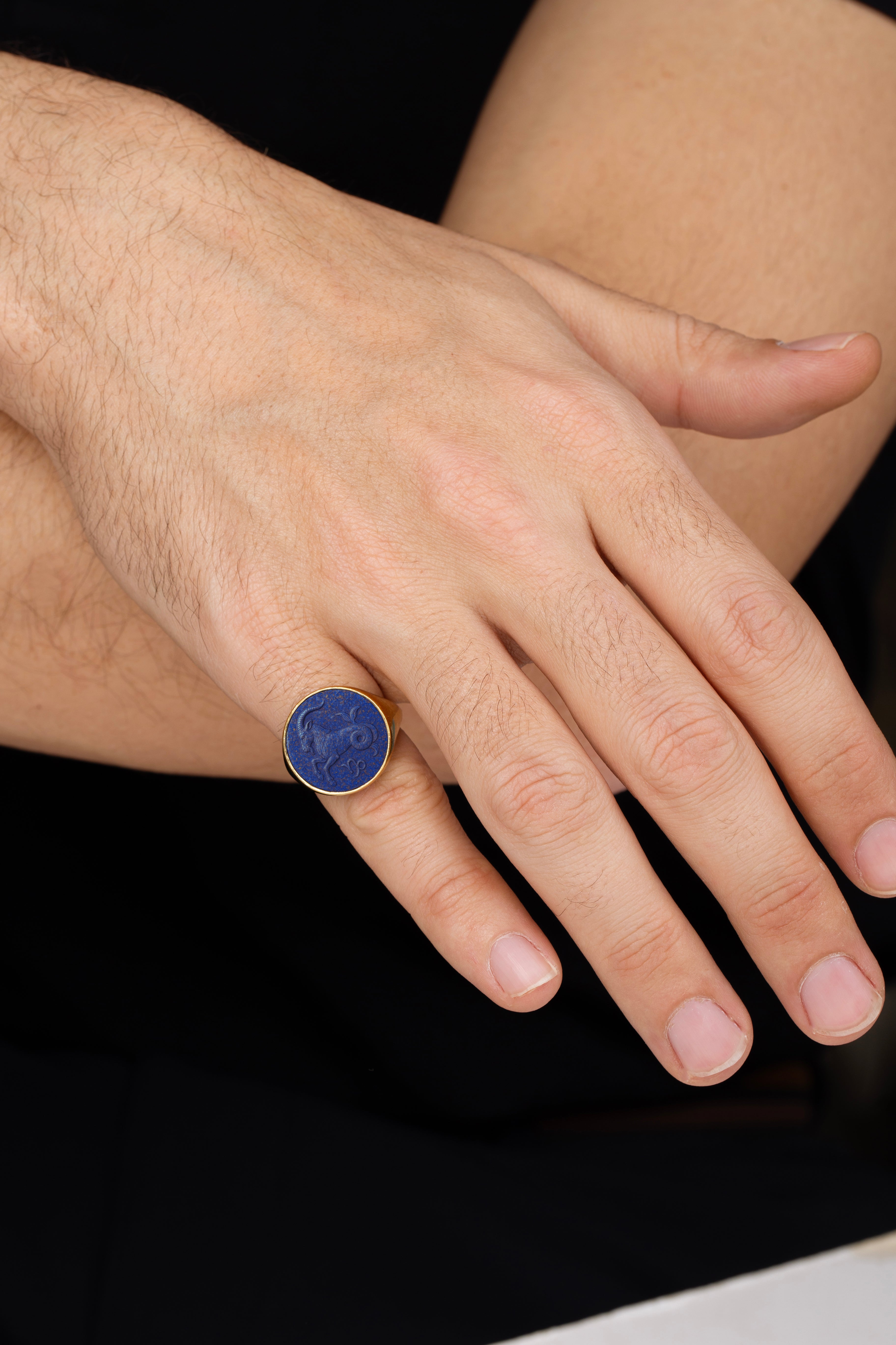 LAPIS LAZULI CAPRICORN RING