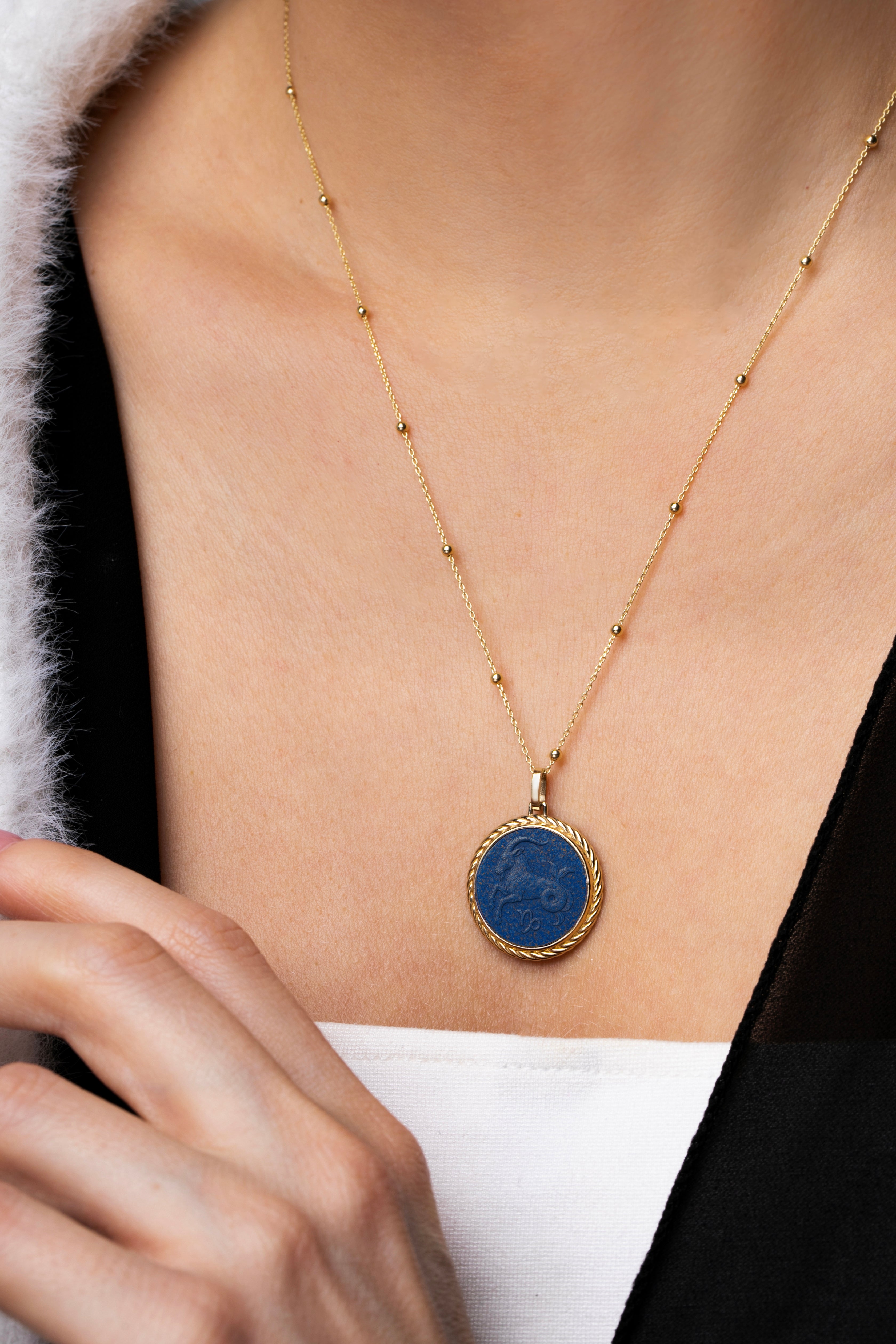 LAPIS LAZULI CAPRICORN NECKLACE