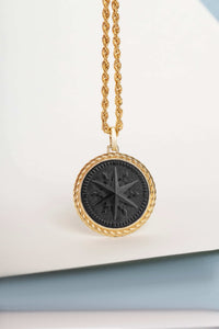 ONYX COMPASS NECKLACE