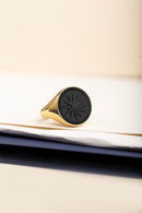 ONYX COMPASS RING