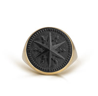 ONYX COMPASS RING
